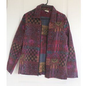 Vintage Bedford Fair Jacket Blazer Tapestry Style Cottagecore Purple Sz L